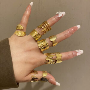 Ring Female Niche High-grade Light Luxury Irregular Opening Jewelry