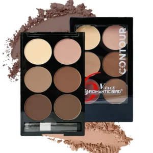 6 Colors Highlight Contouring Powder Palette Face Shadow Contouring Powder Makeup Palette With Brush Face Bronzer Color Correcti