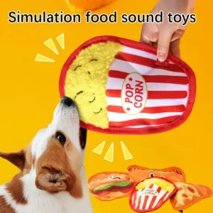 Dog Toys Burger Fries Simulation Food Paradise Sound Toy Four Seasons Home Play Teething Entertainment Products Pet Supplies