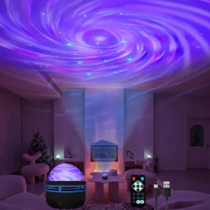 Starry Sky Galaxy Lamp Projector LED Night Light Remote Control Sound Active 5V USB Charging 7 Modes for Kids Room  Party Decor