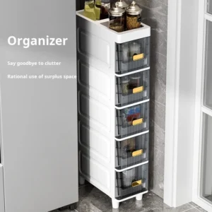 Home MultiLayer Storage Shelf Kitchen refrigerator drawertype storage cabinet Bathroom waterproof ultranarrow gap sandwich shelf