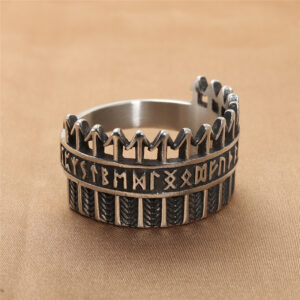 Titanium Steel Viking Warrior Ring Vintage Men Punk
