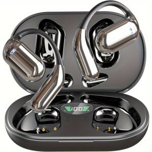 Wireless Sport Headphones – Open Ear Design with Touch Volume Control and LED Display Charging Case