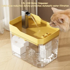 Water Fountain with Auto Filter – Transparent USB-Powered Pet Drinker, Anti-Dry Pump & Recirculating Filtration System