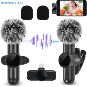 Wireless Lavalier Microphone – Audio Video Recording for iPhone, iPad, Android, Xiaomi, Samsung, and Live Gaming