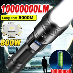 P70 LED Flashlight – 5000LM Ultra-Bright Tactical Light with Zoom