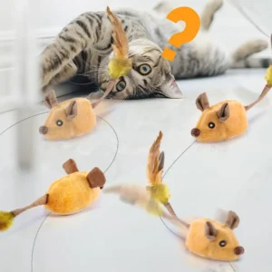 Motion Sensor Cat Toy – Rechargeable LED Interactive Mouse with Feather Tail for Indoor Cats