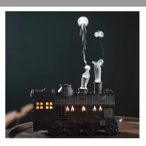 Train-Shaped Mini Aromatherapy Diffuser – Ultrasonic Cool Mist Humidifier with LED Light for Home, Office, or Travel