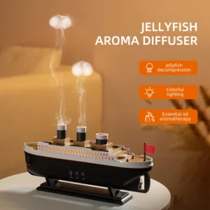 Ship Humidifier with Colorful LED Lights for Home, Office, or Desktop Use