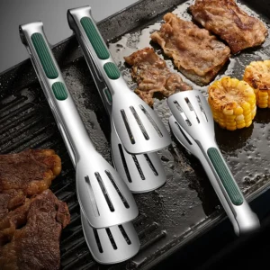 Premium Stainless Steel Non-Slip Food Tongs – Versatile BBQ, Salad, and Cooking Clamp for Grilling, Serving, and Buffet
