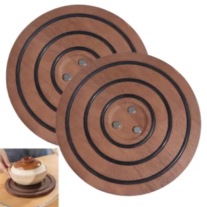 Non-Slip Wooden Magnetic Pot Mats Easy to Clean Unique Anti-scalding Pot Mat Stable Restaurant Pot Mats Kitchen Essential